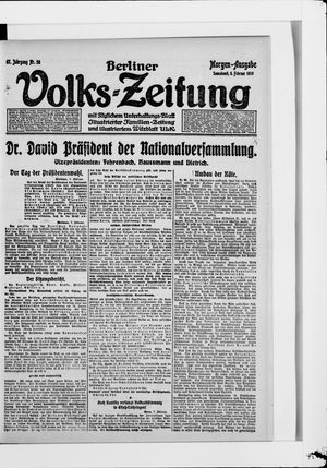 Berliner Volkszeitung on Feb 8, 1919