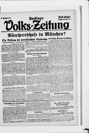 Berliner Volkszeitung on Feb 22, 1919
