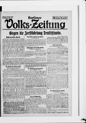 Berliner Volkszeitung on Mar 24, 1919