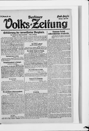 Berliner Volkszeitung vom 01.04.1919
