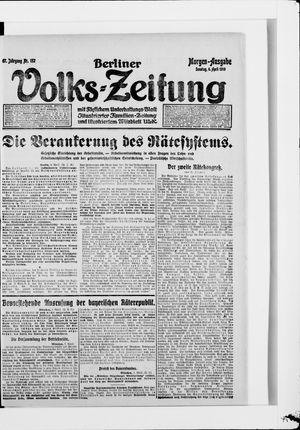 Berliner Volkszeitung vom 06.04.1919