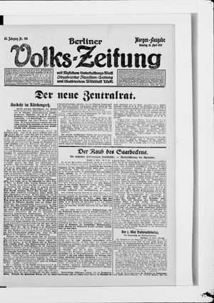 Berliner Volkszeitung on Apr 15, 1919