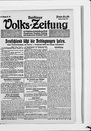 Berliner Volkszeitung on Apr 20, 1919