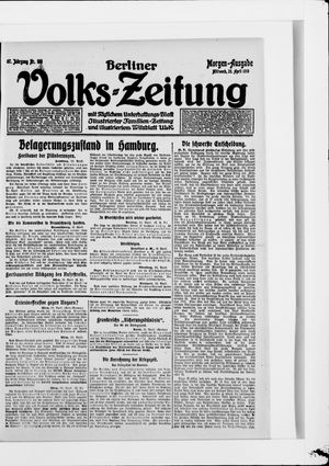Berliner Volkszeitung on Apr 23, 1919