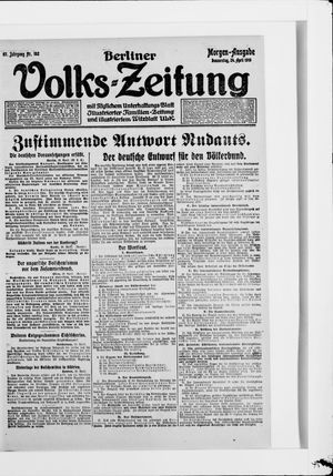 Berliner Volkszeitung on Apr 24, 1919