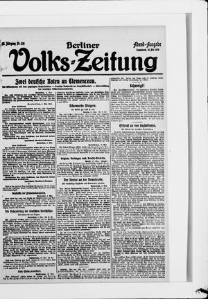 Berliner Volkszeitung on May 10, 1919