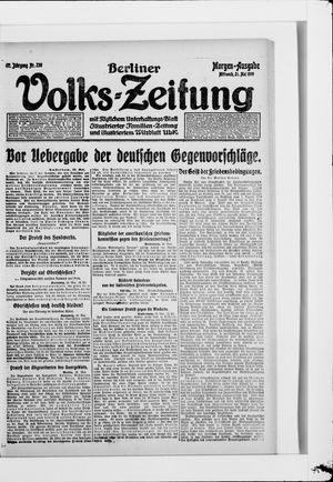 Berliner Volkszeitung on May 21, 1919