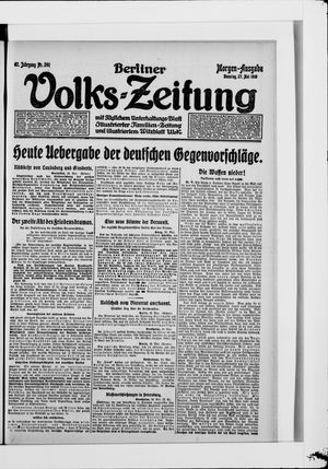 Berliner Volkszeitung on May 27, 1919