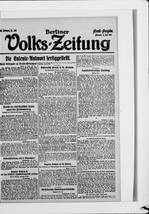 Berliner Volkszeitung vom 11.06.1919