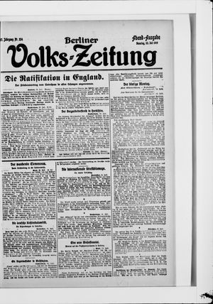 Berliner Volkszeitung vom 22.07.1919