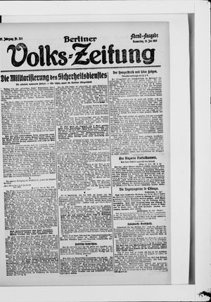 Berliner Volkszeitung vom 31.07.1919