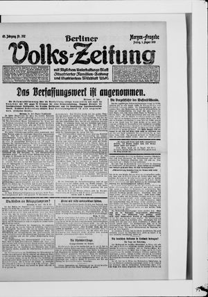 Berliner Volkszeitung vom 01.08.1919