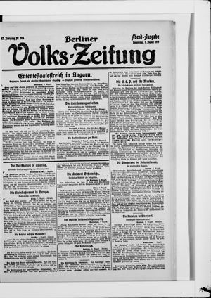 Berliner Volkszeitung vom 07.08.1919
