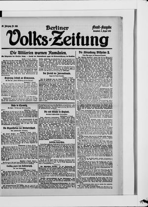 Berliner Volkszeitung vom 09.08.1919
