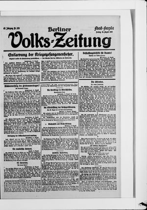 Berliner Volkszeitung vom 15.08.1919
