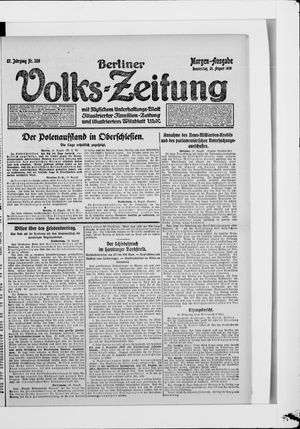 Berliner Volkszeitung vom 21.08.1919