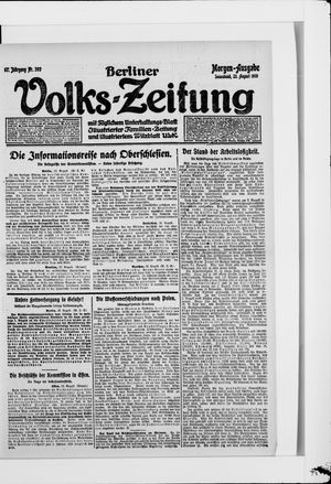 Berliner Volkszeitung on Aug 23, 1919