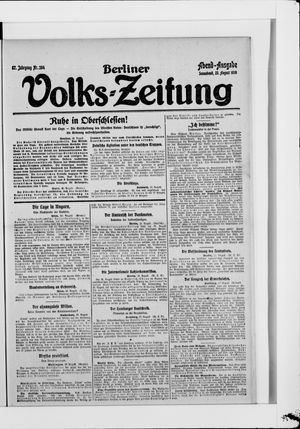 Berliner Volkszeitung on Aug 23, 1919