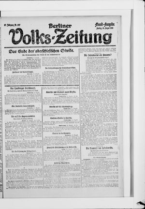 Berliner Volkszeitung vom 25.08.1919