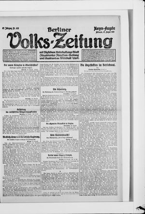 Berliner Volkszeitung vom 27.08.1919