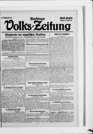 Berliner Volkszeitung vom 27.08.1919