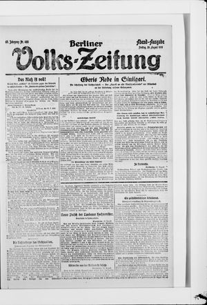 Berliner Volkszeitung vom 29.08.1919