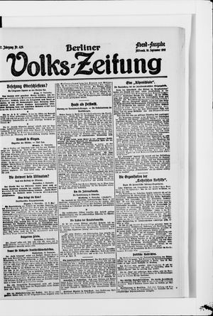 Berliner Volkszeitung vom 10.09.1919