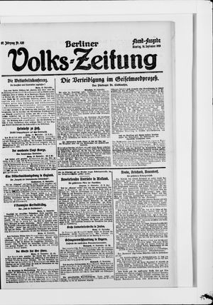 Berliner Volkszeitung vom 16.09.1919