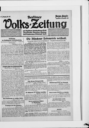 Berliner Volkszeitung vom 20.09.1919