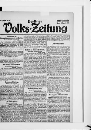 Berliner Volkszeitung on Sep 29, 1919
