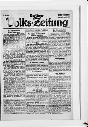 Berliner Volkszeitung on Sep 30, 1919