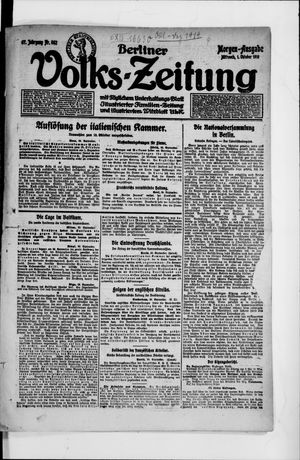 Berliner Volkszeitung vom 01.10.1919