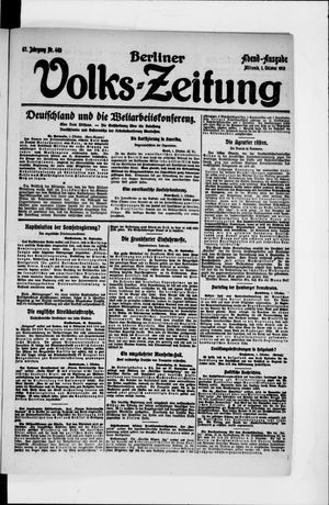 Berliner Volkszeitung vom 01.10.1919