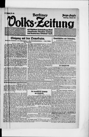 Berliner Volkszeitung on Oct 2, 1919