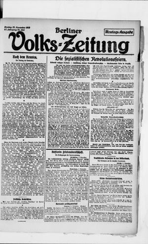 Berliner Volkszeitung vom 10.11.1919