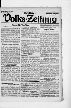 Berliner Volkszeitung vom 17.11.1919