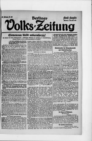 Berliner Volkszeitung vom 03.12.1919