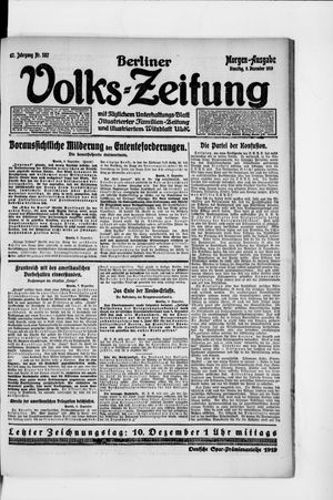 Berliner Volkszeitung vom 09.12.1919