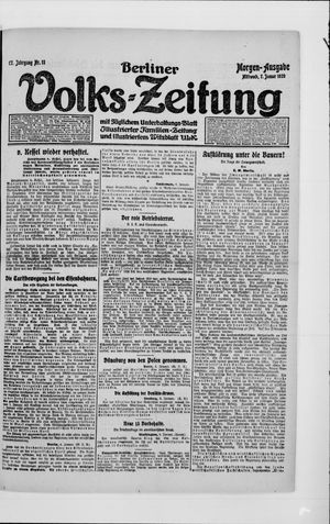 Berliner Volkszeitung on Jan 7, 1920