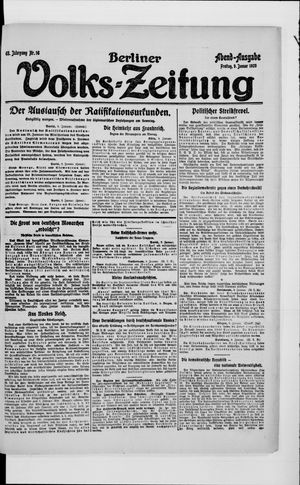 Berliner Volkszeitung on Jan 9, 1920
