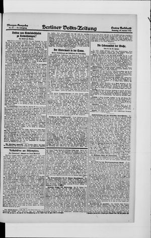 Berliner Volkszeitung on Jan 18, 1920