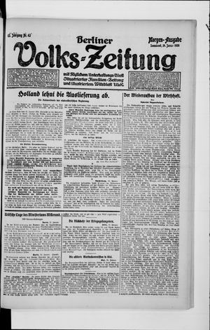 Berliner Volkszeitung vom 24.01.1920
