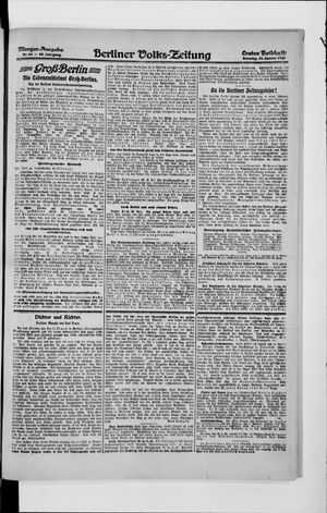 Berliner Volkszeitung on Jan 25, 1920