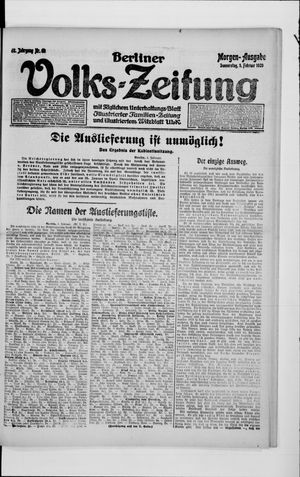 Berliner Volkszeitung on Feb 5, 1920