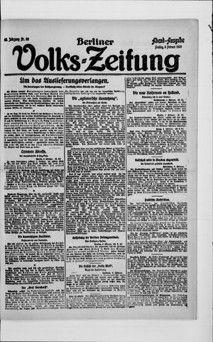 Berliner Volkszeitung on Feb 6, 1920