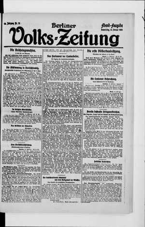 Berliner Volkszeitung on Feb 12, 1920