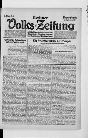 Berliner Volkszeitung on Feb 13, 1920