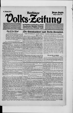 Berliner Volkszeitung vom 15.02.1920