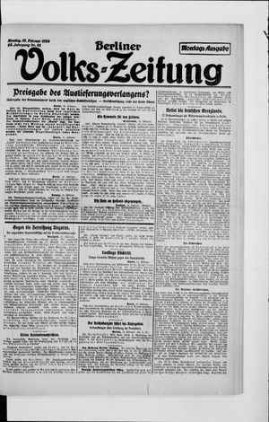 Berliner Volkszeitung vom 16.02.1920