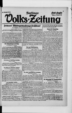 Berliner Volkszeitung vom 24.02.1920
